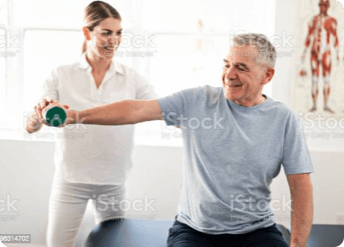 man in rehab therapy